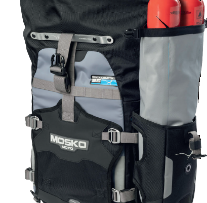 Mosko Moto 80L Rackless luggage system with aux pockets | StromTrooper
